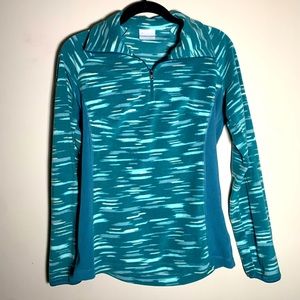 Columbia turquoise half zip fleece